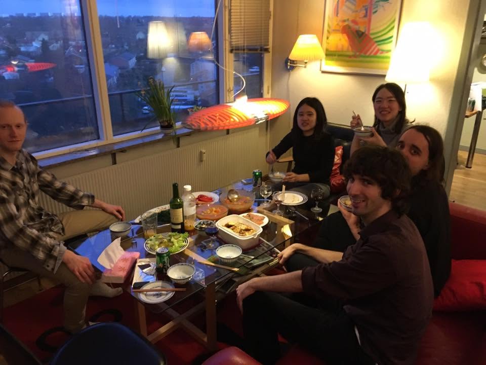 Dinner party at my apartment on April 8, 2016